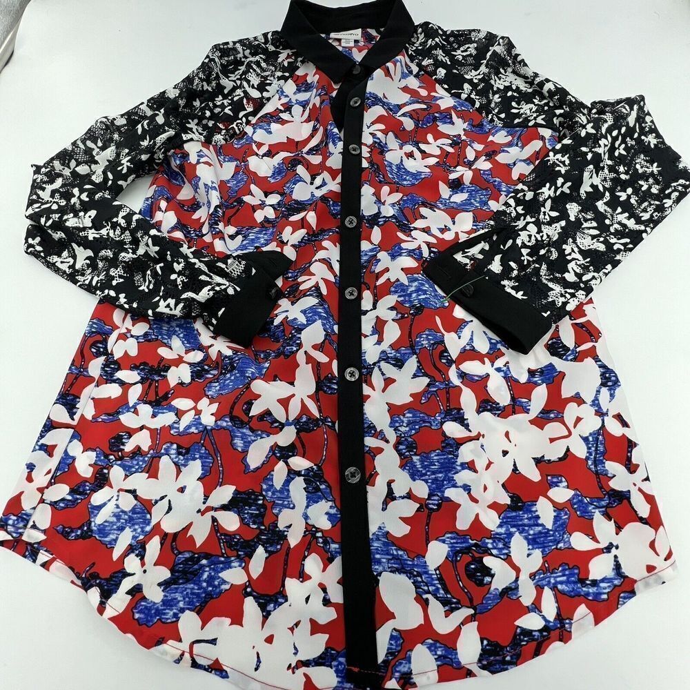 Peter Pilotto For Target Top Shirt Size Small Long Sleeve Button Front Womens